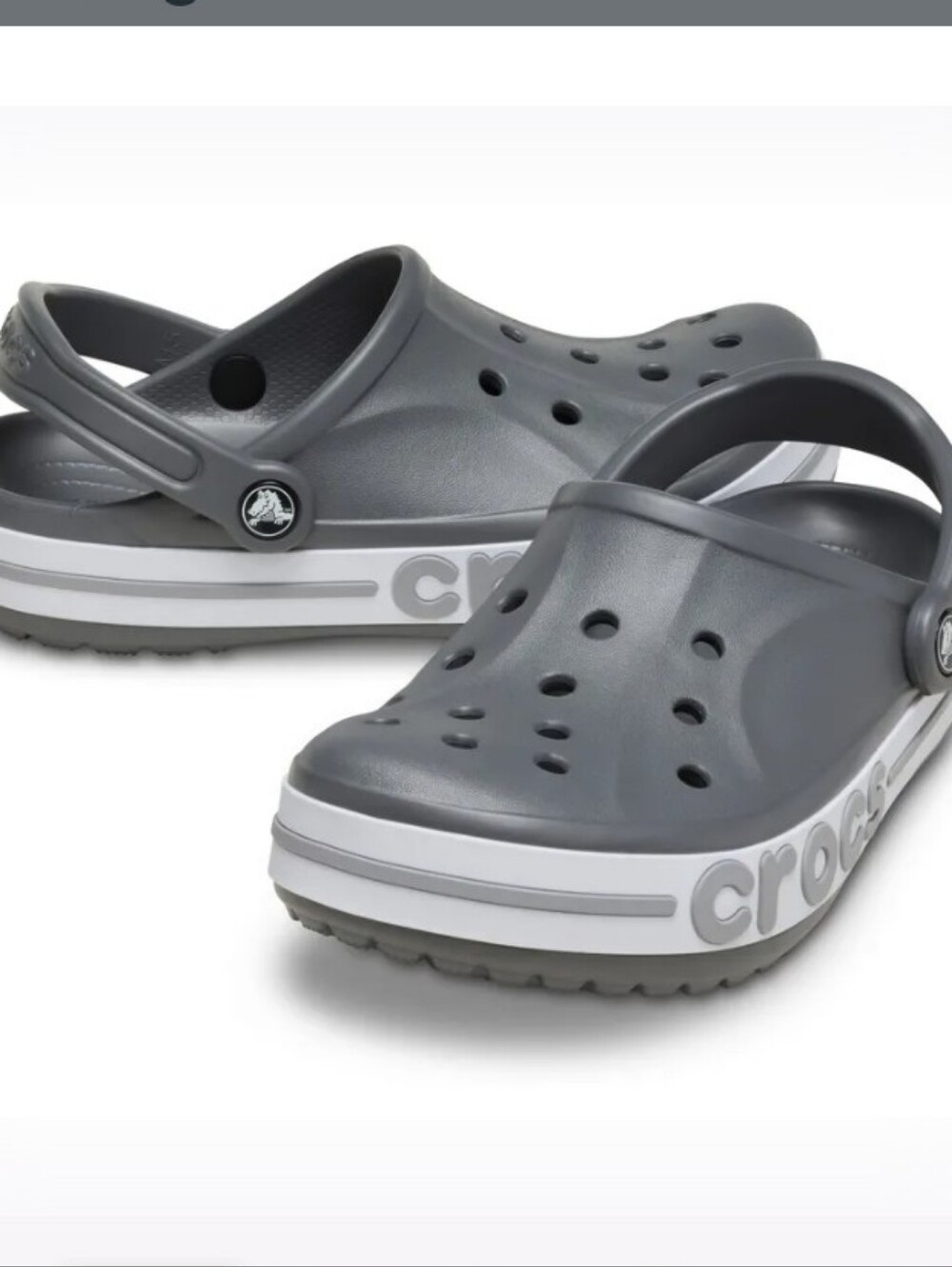 NIB Crocs Slate Gray Bayaband Style Clogs Mens 7 Womens 9